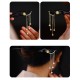 Ebony Wood Yellow Flower Pearl Tassel Hairpin Ebony Wood Yellow Flower Pearl Tassel Hairpin