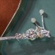 925 Silver Hetian White Jade Flower Hairpin 925 Silver Hetian White Jade Flower Hairpin
