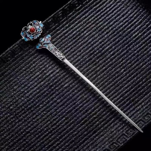 Red Agate Peony Flower Confidence Hairpin Red Agate Peony Flower Confidence Hairpin
