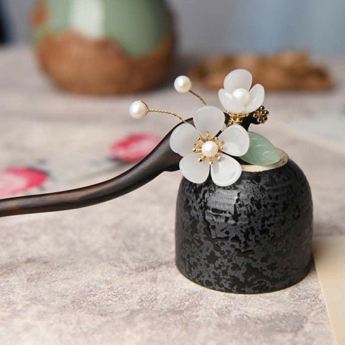 Ebony Flower Blessing Hairpin
