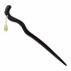 925 Silver Hetian Jade Ebony Luck Charm Hairpin 925 Silver Hetian Jade Ebony Luck Charm Hairpin