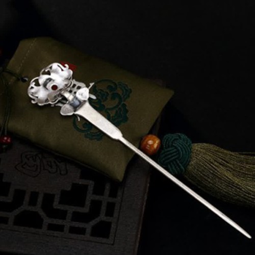 Red Agate Peony Flower Confidence Hairpin Red Agate Peony Flower Confidence Hairpin