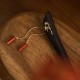 Red Agate Ebony Tassel Confidence Hairpin Red Agate Ebony Tassel Confidence Hairpin