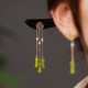 Peridot Ebony Wood Love Tassels Hairpin Peridot Ebony Wood Love Tassels Hairpin