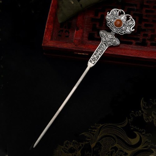Red Agate Peony Flower Confidence Hairpin Red Agate Peony Flower Confidence Hairpin