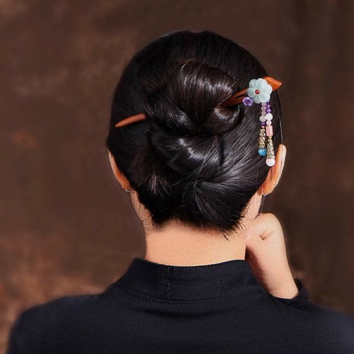 Red Sandalwood Amethyst Protection Hairpin Red Sandalwood Amethyst Protection Hairpin