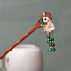Red Sandalwood Green Agate Protection Hairpin Red Sandalwood Green Agate Protection Hairpin