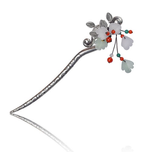 Red Agate Flower Leaf Confidence Hairpin Red Agate Flower Leaf Confidence Hairpin