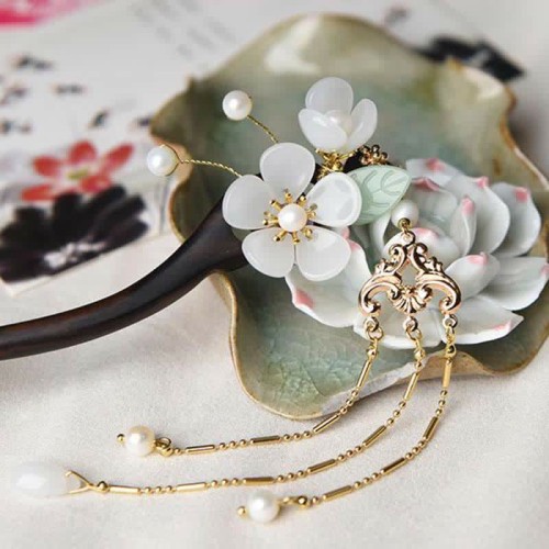 Ebony Flower Blessing Hairpin