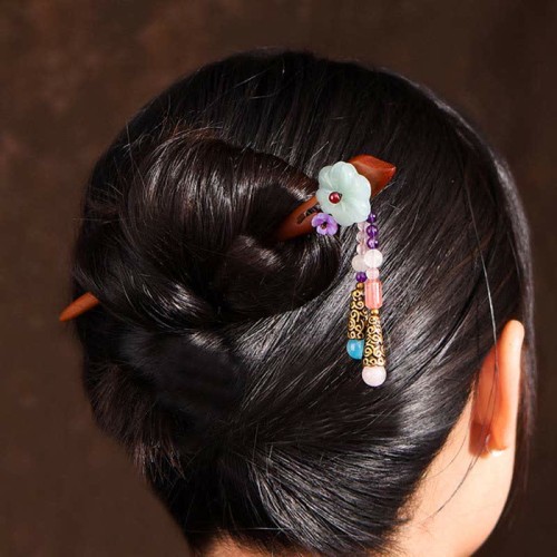 Red Sandalwood Amethyst Protection Hairpin Red Sandalwood Amethyst Protection Hairpin