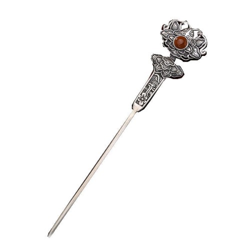 Red Agate Peony Flower Confidence Hairpin Red Agate Peony Flower Confidence Hairpin
