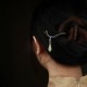 925 Silver Hetian Jade Ebony Luck Charm Hairpin 925 Silver Hetian Jade Ebony Luck Charm Hairpin