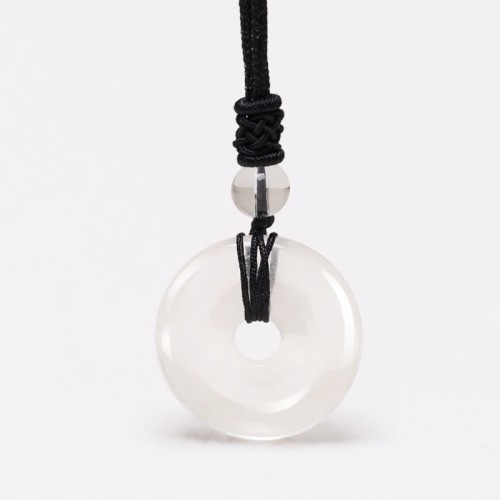 Lucky Coin Healing Crystal Gemstone Necklace
