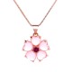 Pink Crystal Love Heart Flower Necklace Pendant Pink Crystal Love Heart Flower Necklace Pendant