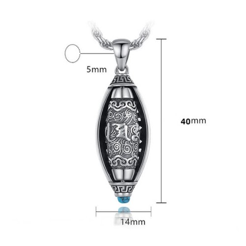 Tibetan Om Mani Padme Hum Rotatable Necklace Pendant