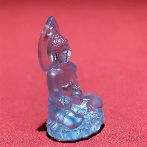 Blue Tathagata Buddha Liuli Crystal Amulet Necklace Blue Tathagata Buddha Liuli Crystal Amulet Necklace