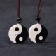 Black Obsidian White Turquoise Yin Yang Strength Pendant Black Obsidian White Turquoise Yin Yang Strength Pendant