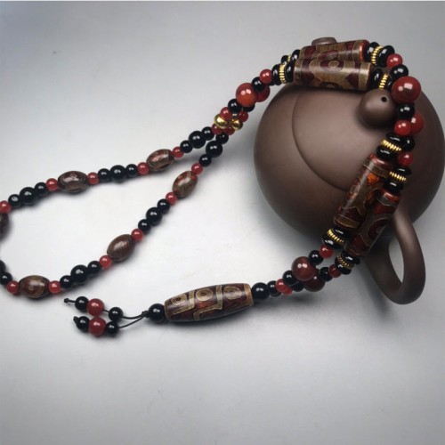 Nine-Eye Dzi Bead Wealth Necklace Pendant Nine-Eye Dzi Bead Wealth Necklace Pendant