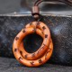 Lightning Struck Jujube Wood Yin Yang Taoist Necklace