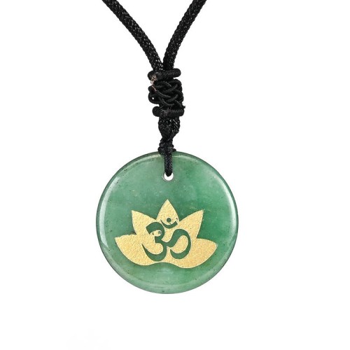 OM Lotus Symbol Amethyst Tiger Eye Healing Necklace OM Lotus Symbol Amethyst Tiger Eye Healing Necklace