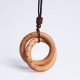Jujube Wood Taoist Yin Yang Ring Luck Necklace Jujube Wood Taoist Yin Yang Ring Luck Necklace