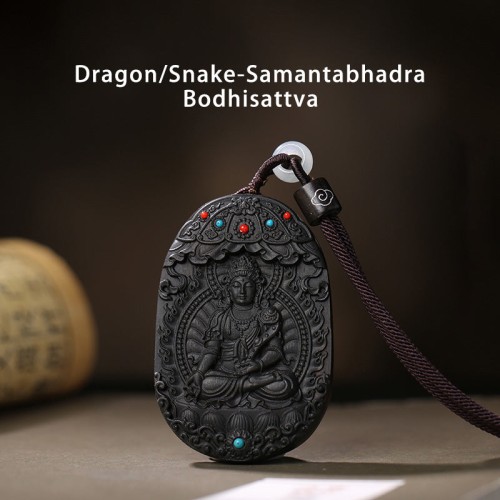 Zodiac Buddha Agarwood Peace Lotus Necklace Pendant