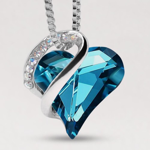 Love Heart Birthstone Healing Energy Necklace Love Heart Birthstone Healing Energy Necklace