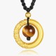 Tiger Eye Cinnabar Bead Protection Pendant