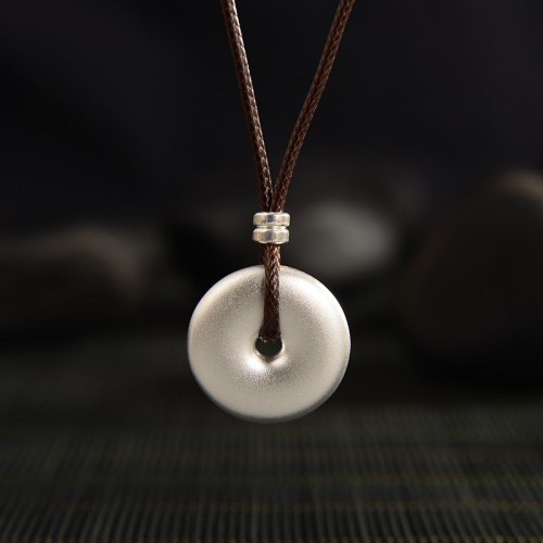 999 Silver Round Peace Buckle Necklace Pendant 999 Silver Round Peace Buckle Necklace Pendant