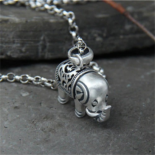Sterling Silver Elephant Strength Necklace Pendant Sterling Silver Elephant Strength Necklace Pendant