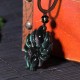 Rainbow Obsidian Nine-Tailed Fox Necklace Pendant
