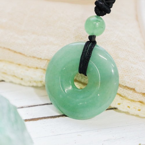 Lucky Coin Healing Crystal Gemstone Necklace