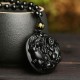 Black Obsidian Pixiu Bead Purification Necklace Pendant Black Obsidian Pixiu Bead Purification Necklace Pendant