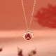 925 Silver Dragon Luck Red Zircon Necklace Set 925 Silver Dragon Luck Red Zircon Necklace Set