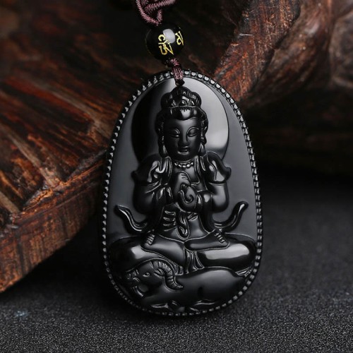 Black Obsidian Buddha Purification Necklace Black Obsidian Buddha Purification Necklace