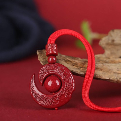 Natural Cinnabar Luck Concentration Necklace Natural Cinnabar Luck Concentration Necklace