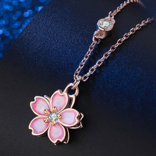 Cherry Blossom Rotatable Protection Necklace Pendant Cherry Blossom Rotatable Protection Necklace Pendant