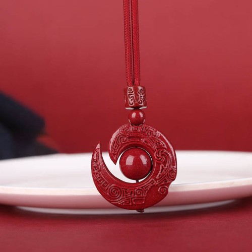 Natural Cinnabar Luck Concentration Necklace Natural Cinnabar Luck Concentration Necklace