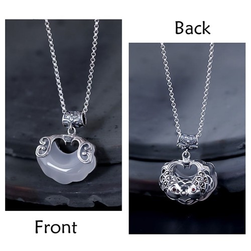 Silver Chalcedony Koi Fish Luck Pendant Silver Chalcedony Koi Fish Luck Pendant