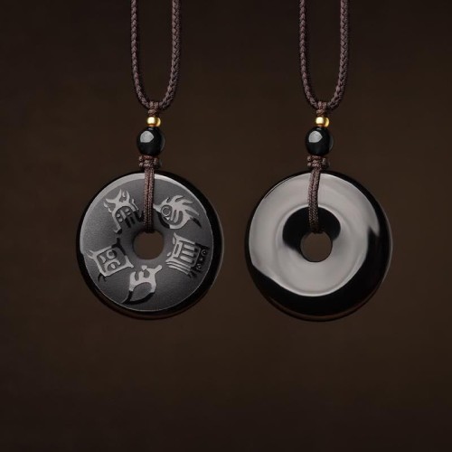 Black Obsidian Sacred Mountains Strength Necklace Pendant Black Obsidian Sacred Mountains Strength Necklace Pendant
