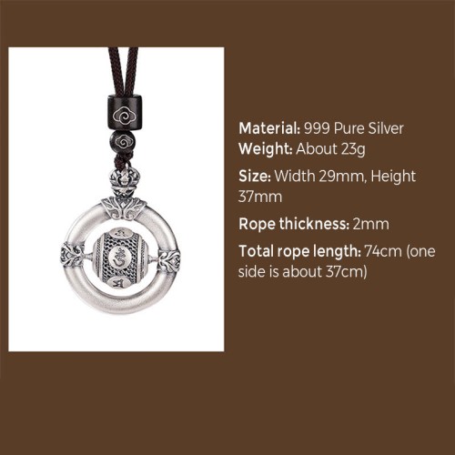 Sterling Silver Om Mani Padme Hum Wisdom Necklace Sterling Silver Om Mani Padme Hum Wisdom Necklace