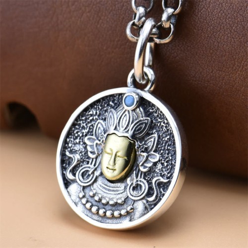 925 Sterling Silver Green Tara Dorje Vajra Necklace 925 Sterling Silver Green Tara Dorje Vajra Necklace