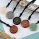 Vairocana Sanskrit Mantra Obsidian Aventurine Strength Pendant