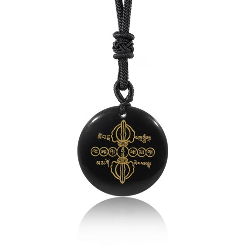 Vajra Dorje Black Obsidian Fulfillment Necklace
