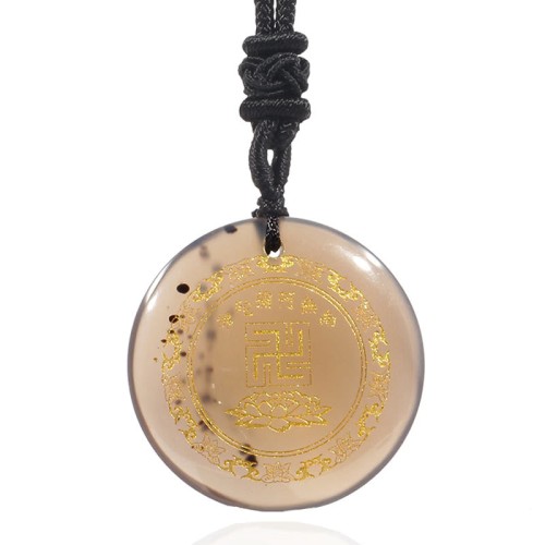 Swastika Lotus Crystal Obsidian Purification Necklace Pendant Swastika Lotus Crystal Obsidian Purification Necklace Pendant