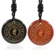 Vairocana Sanskrit Mantra Obsidian Aventurine Strength Pendant