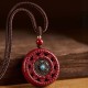Cinnabar Om Mani Padme Hum Rotatable Keychain Pendant