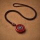 Cinnabar Om Mani Padme Hum Rotatable Keychain Pendant