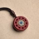 Cinnabar Om Mani Padme Hum Rotatable Keychain Pendant