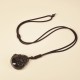 Black Obsidian Laughing Buddha Purification Necklace Black Obsidian Laughing Buddha Purification Necklace